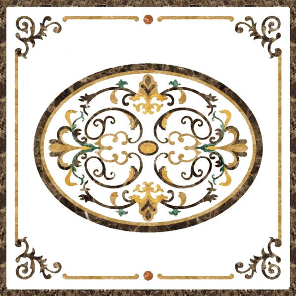 Thảm Hoa Văn Oval Hoàng Gia